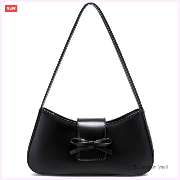 Handbags - Small Hobo Shoulder Bag with Bow, Lightweight Crossbody Purse for Women